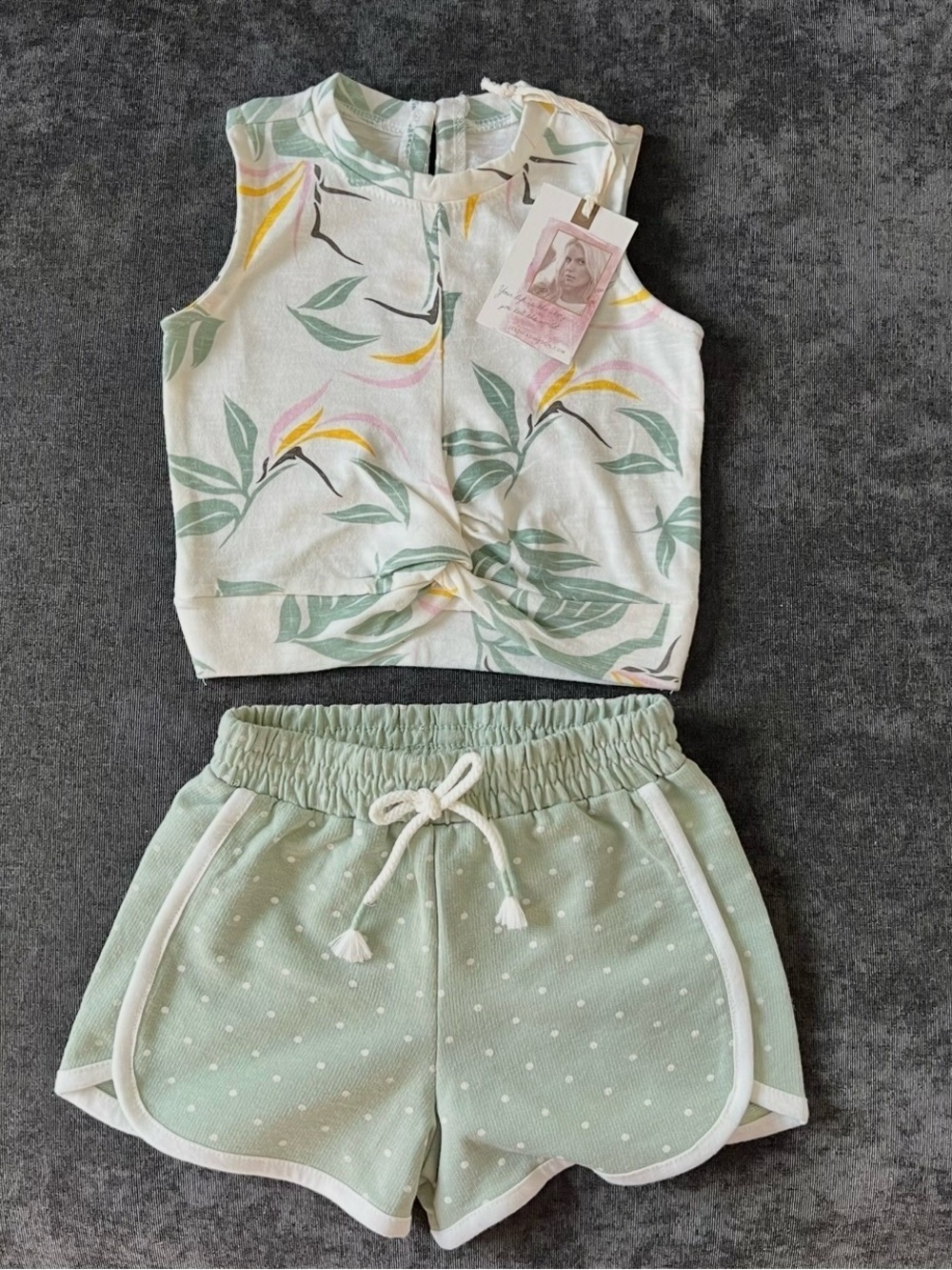 NWT Jessica Simpson Girls Tropical Short Set Size 12 Months